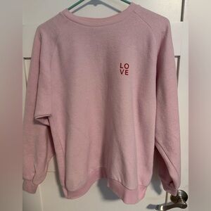 Topshop Love Light Pink Crew Neck Sweater Sweatshirt, size 2